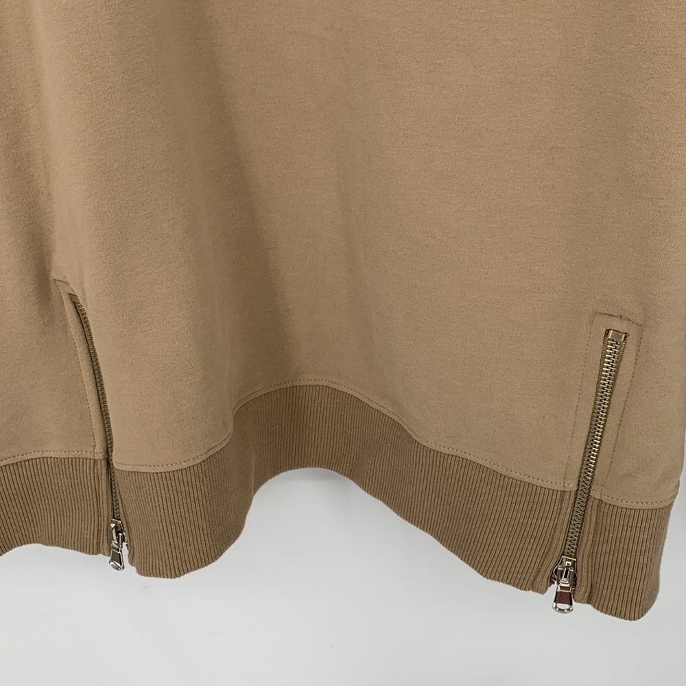Universal Standard Peachy Terry side zip pullover sweatshirt top tan new M 2X - Picture 2 of 5